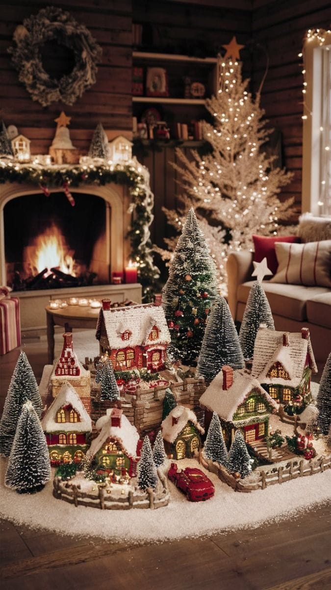 40 Cool Tone Christmas Living Room Decor Ideas