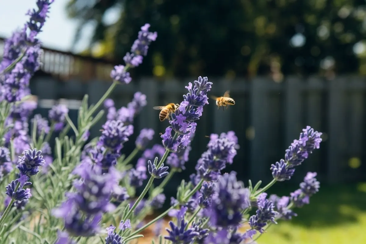 bees around Lavender