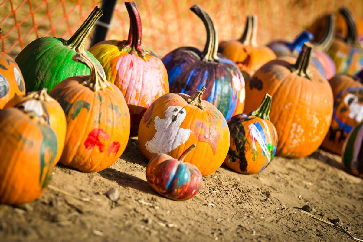 pumpkins with paint on them