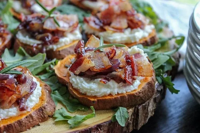 Sweet Potato Canapes (with goat cheese, bacon, and onion) : r/ketorecipes