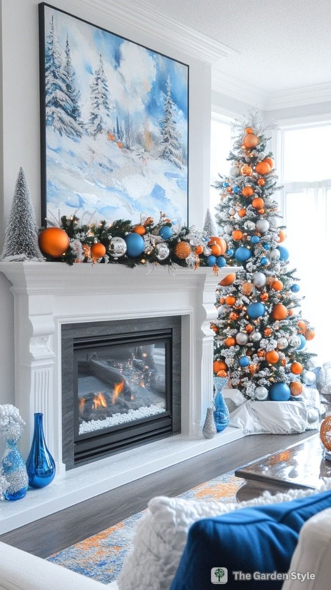 Vibrant Christmas Decor: Blue and Orange for a Modern Twist | Christmas  Decor Ideas for Your Home