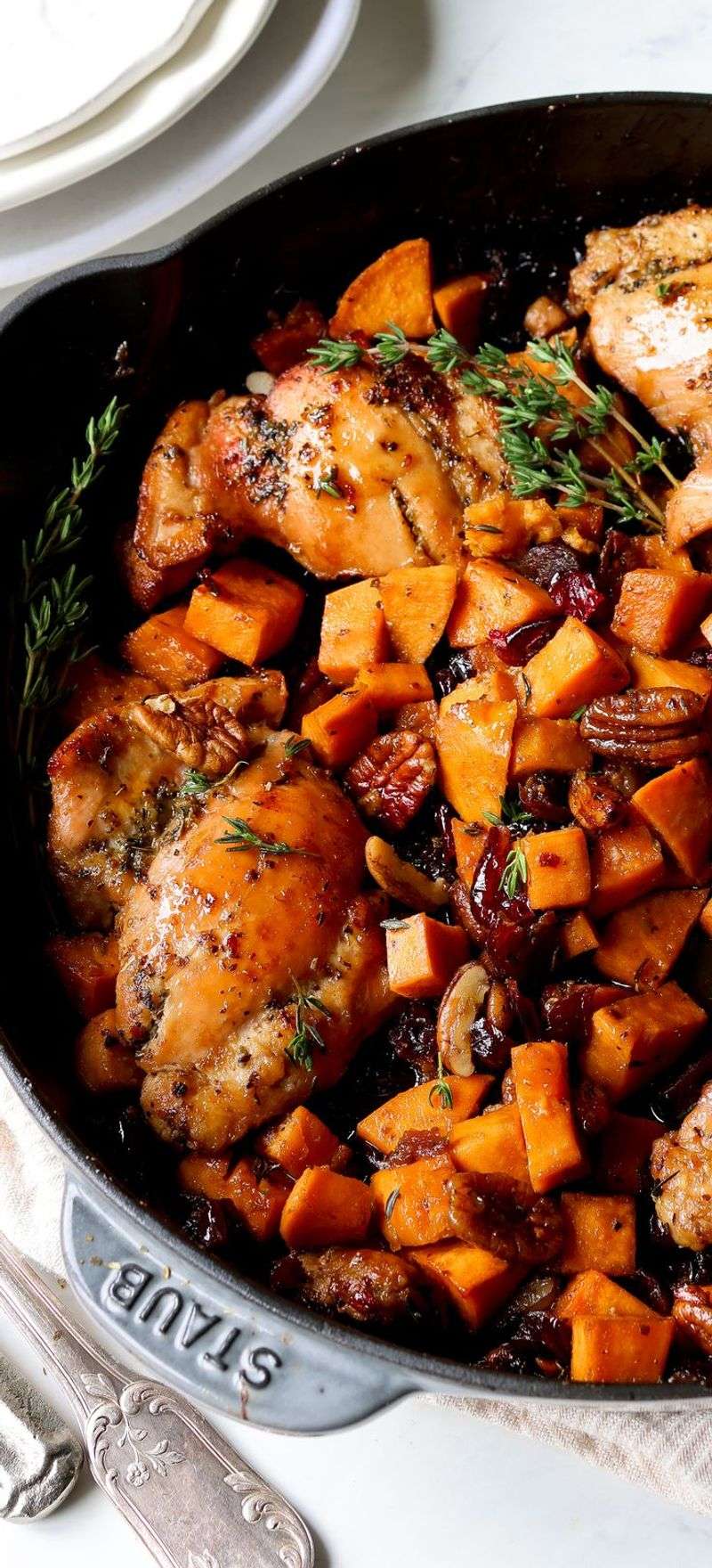 BBQ Chicken Thighs with Sweet Potatoes