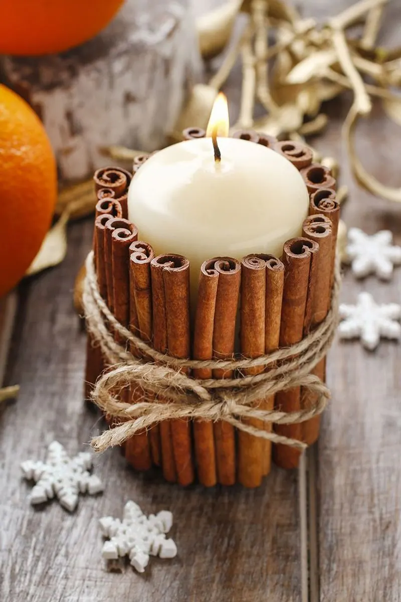 Cinnamon Stick Candle Holders