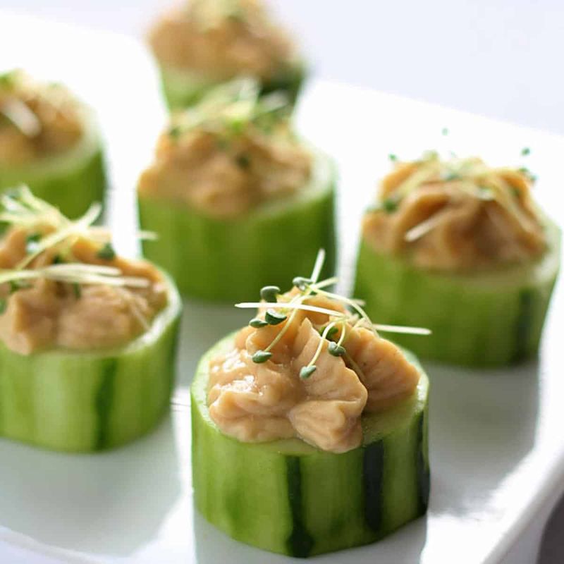 Cucumber and Hummus Bites