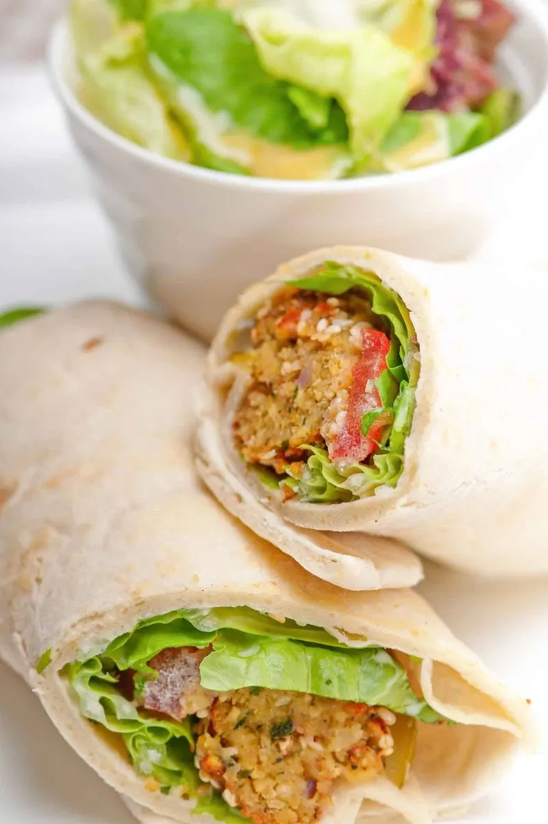 Falafel and Hummus Wrap