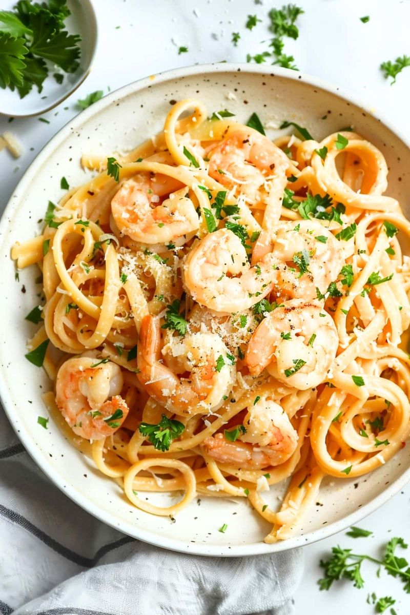 Garlic Shrimp Linguine