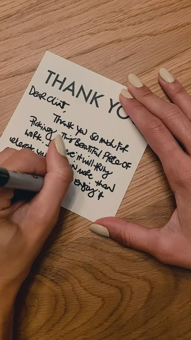 Handwriting a Thank You Note