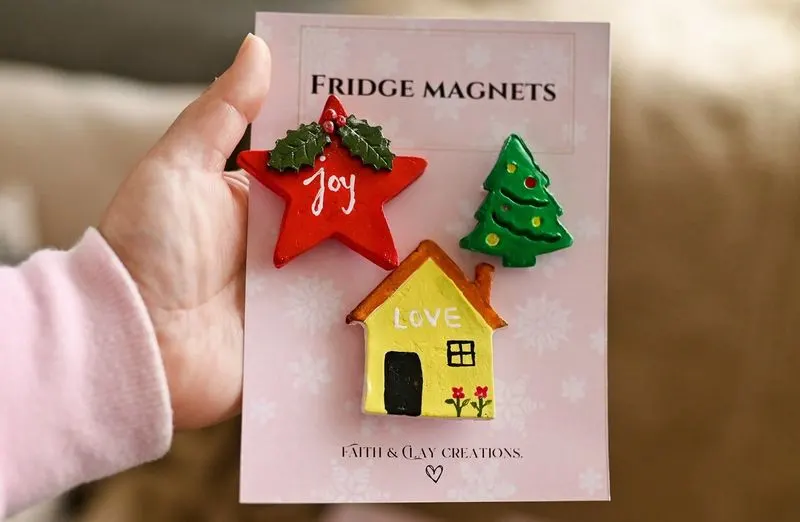 Make Holiday Card Magnets