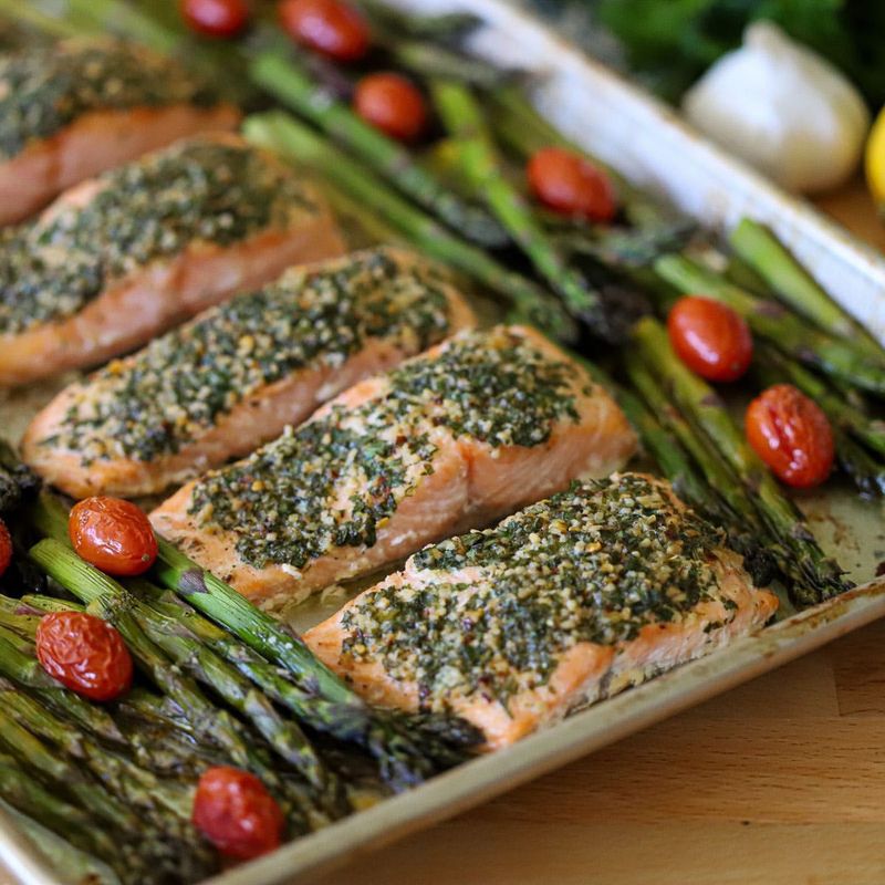 Maple-Glazed Salmon with Asparagus