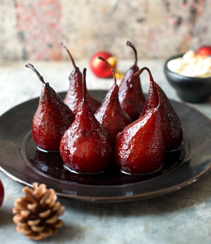 Mulled Wine Poached Pears