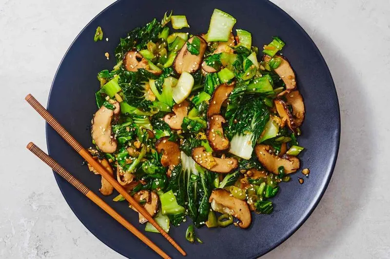 Mushroom and Bok Choy Stir-Fry