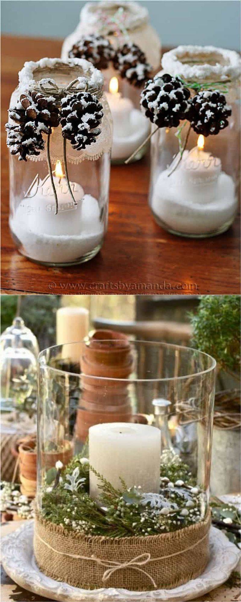 Ornament-Adorned Candle Holders