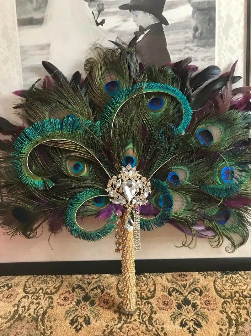 Peacock Feather Fan