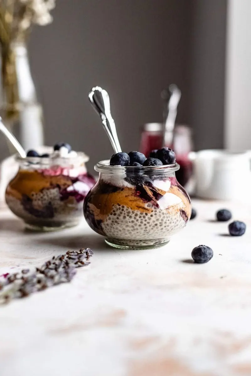 Peanut Butter and Jelly Chia Pudding