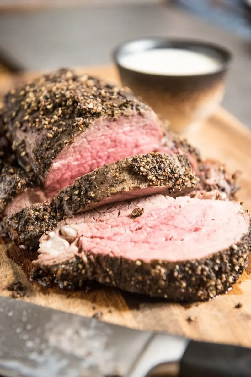 Peppercorn and Mustard Seed Crusted Roast Beef