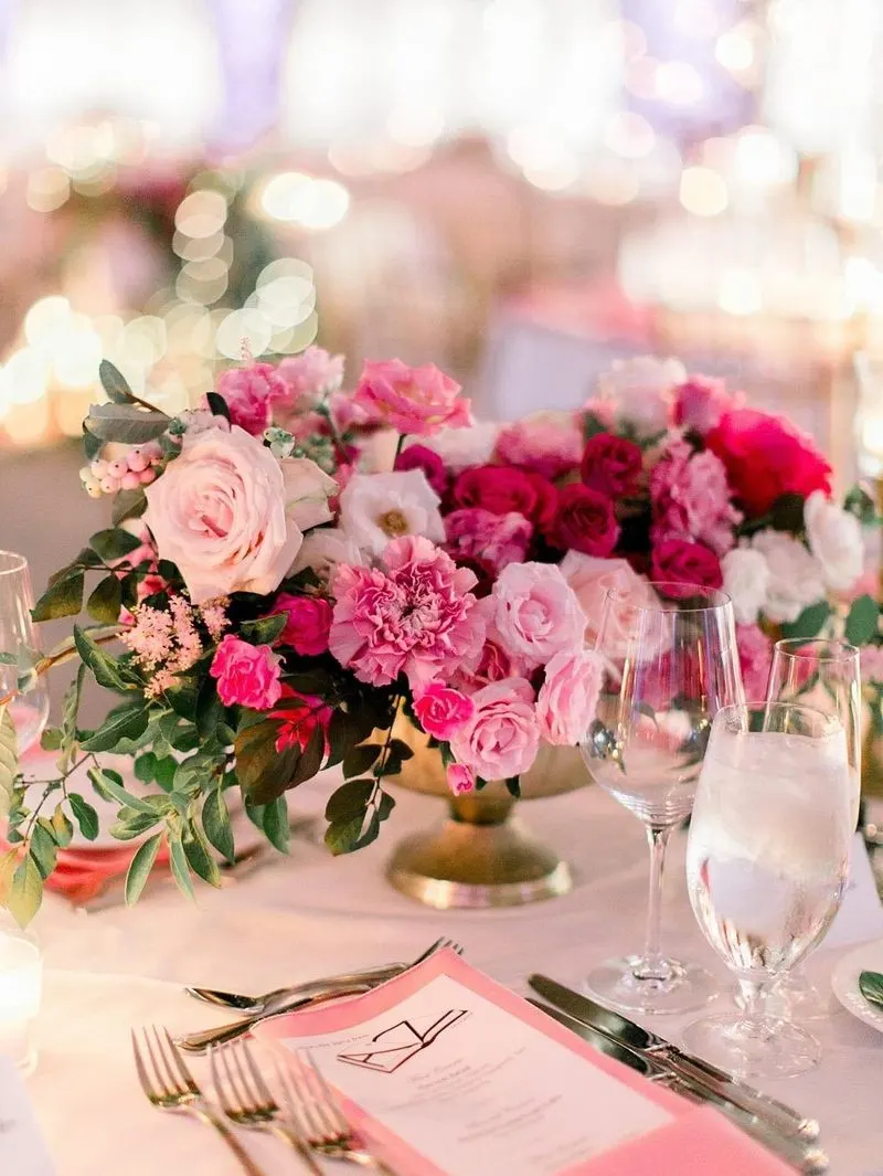 Pink and Red Centerpieces