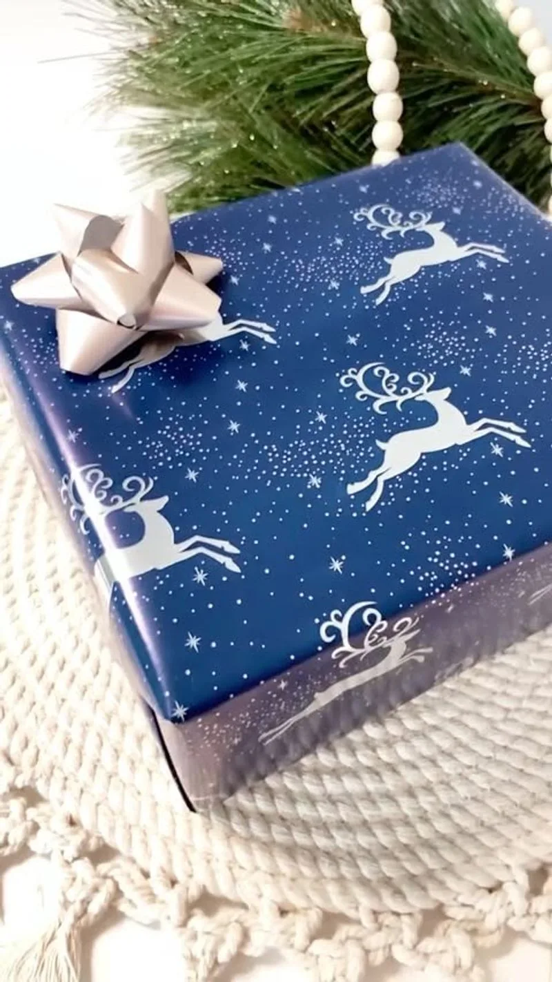 Silver-and-Blue Gift Wrapping