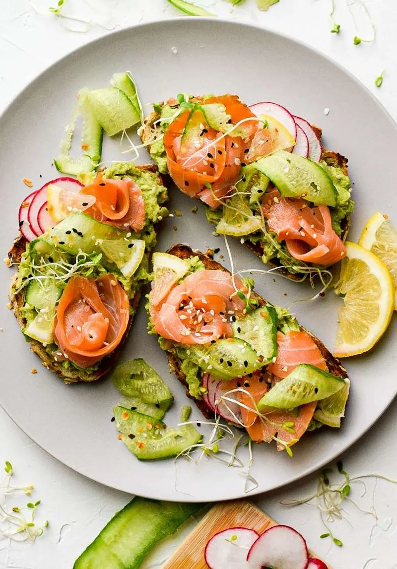 Smoked Salmon and Avocado Bagel