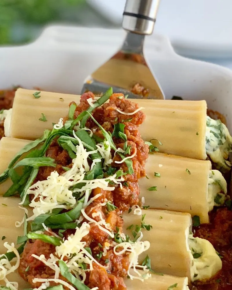 Spinach and Ricotta Manicotti