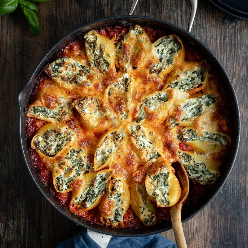 Spinach and Ricotta Stuffed Shells