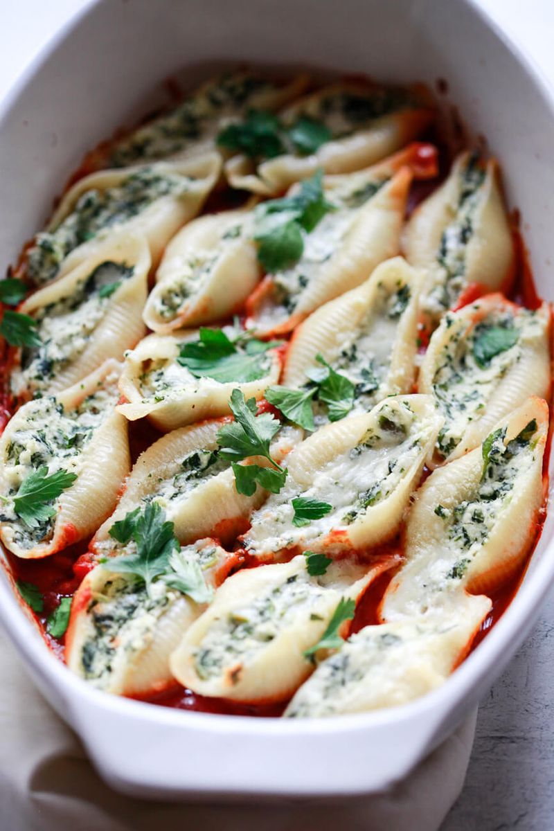 Spinach and Ricotta Stuffed Shells