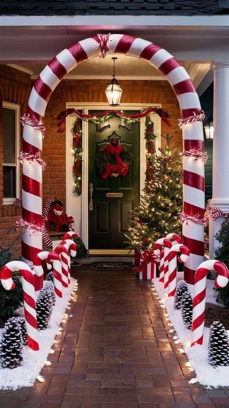 Whimsical Candy Cane Poles