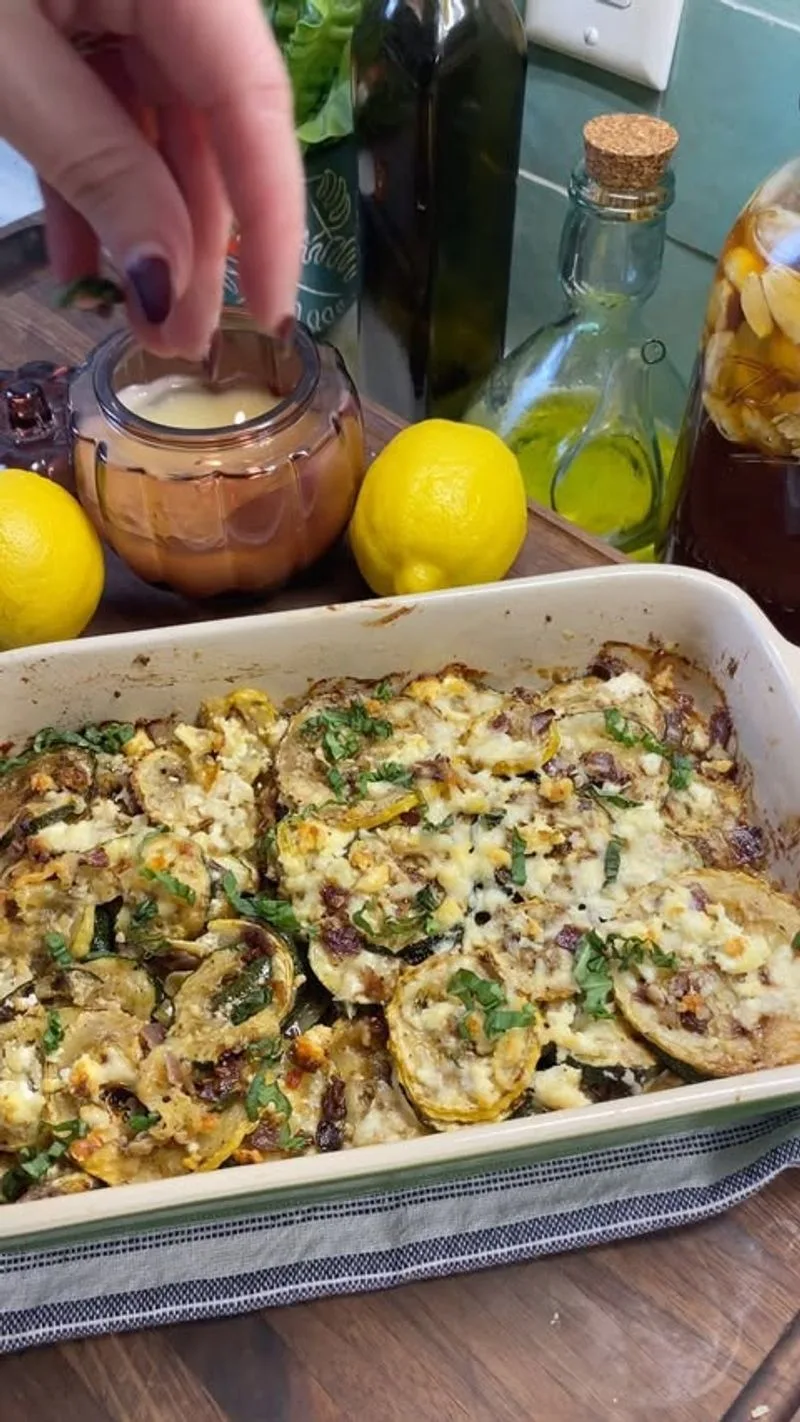 Zucchini and Goat Cheese Casserole