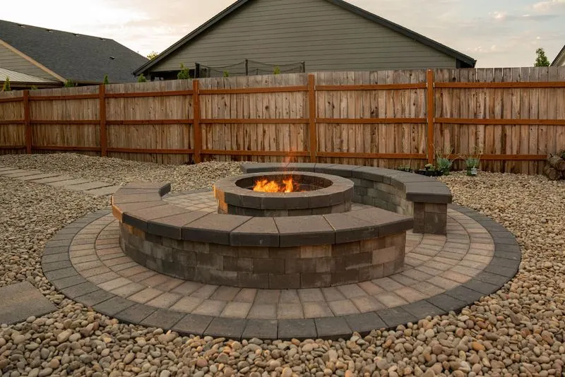 Brick Fire Pit with Circle Seating