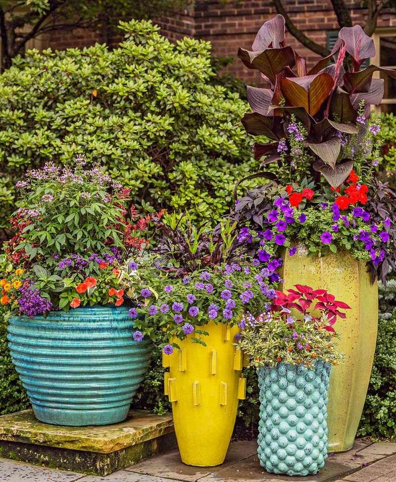 Brightly Colored Planters