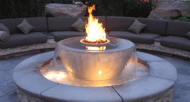 Fire Pit with Water Feature