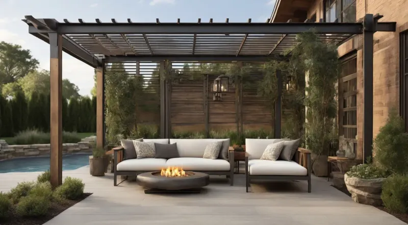 Modern Steel Pergola