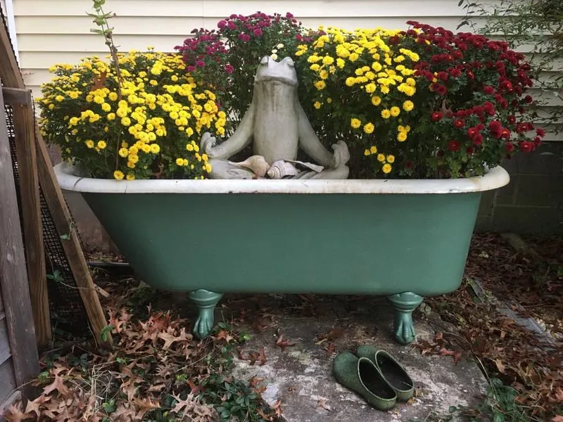 Repurposed Bathtubs as Planters