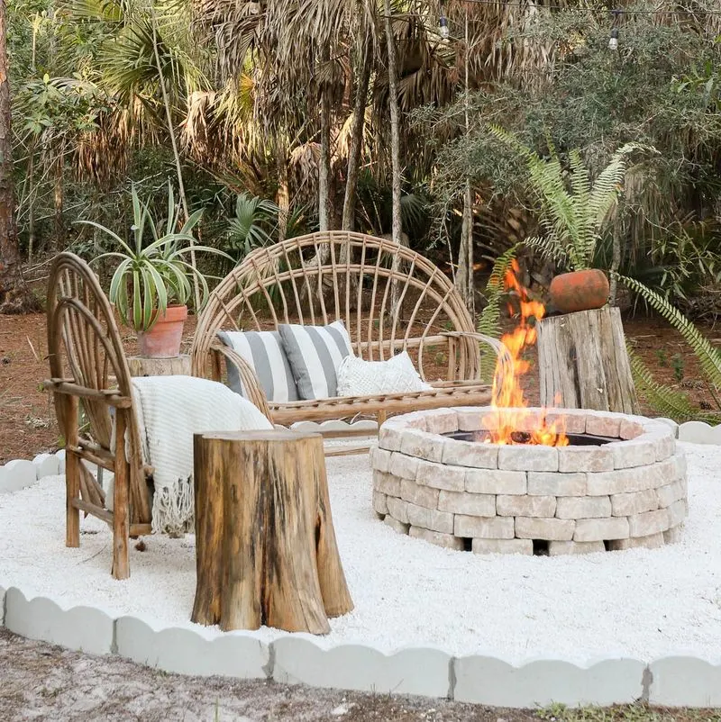 Rustic Stone Fire Pit