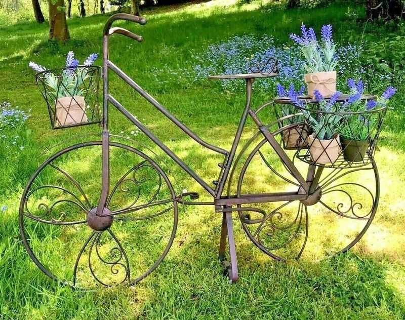 Old Bicycle Basket Planter