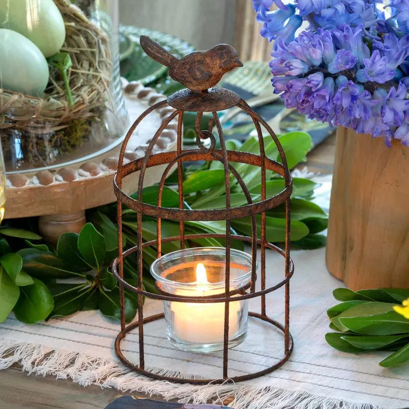 Antique Birdcage Candle Holder