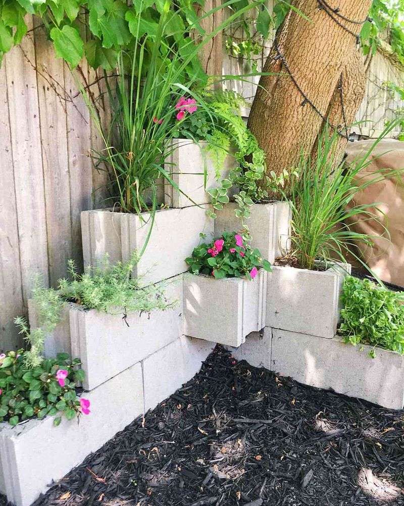 Concrete Block Planters