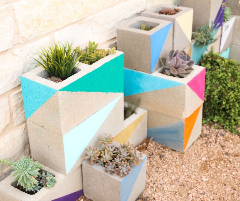 Concrete Block Planters