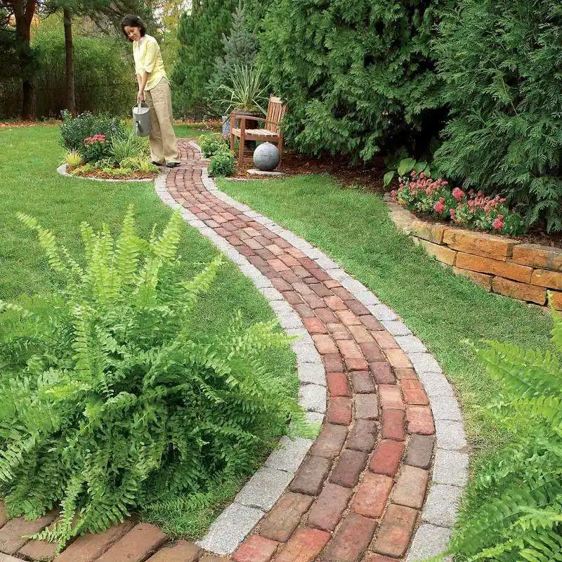 Curved Brick Pathway