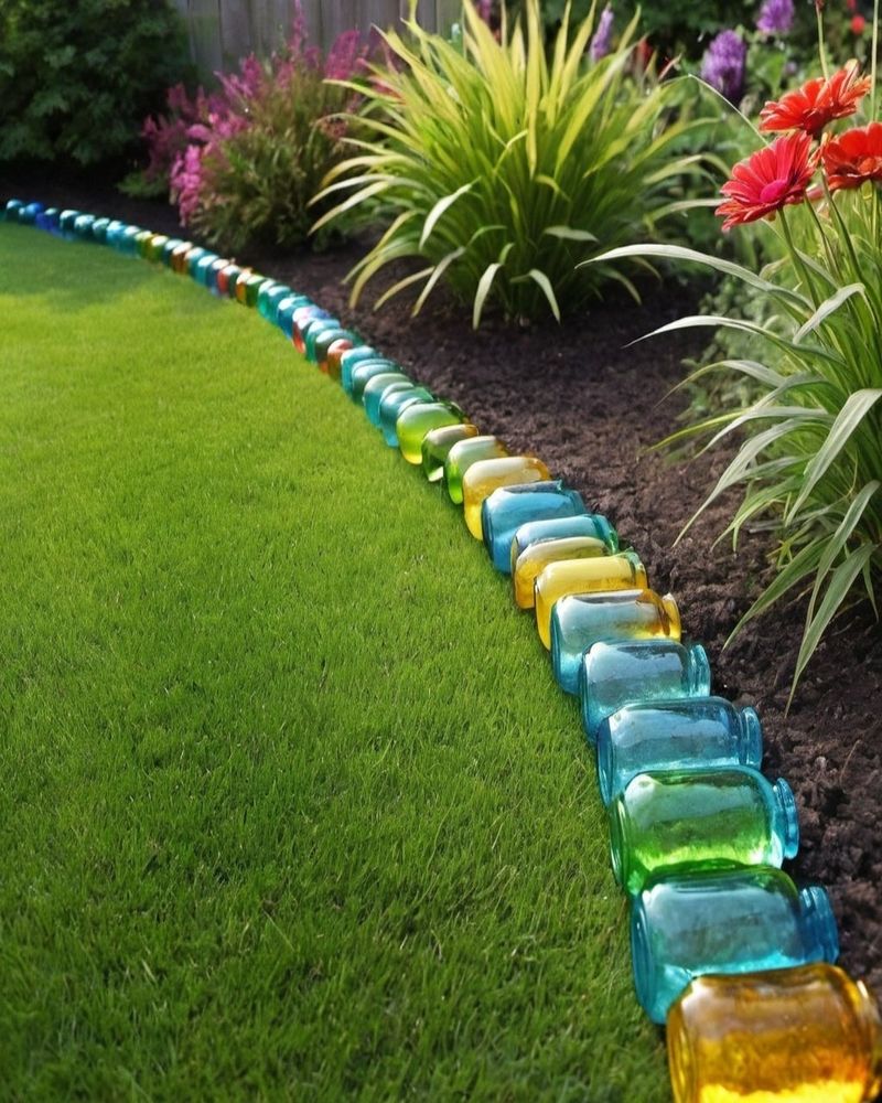 Recycled Glass Bottle Edging