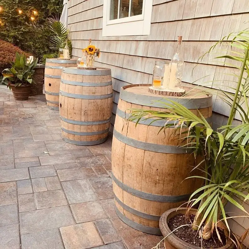 Rustic Wooden Barrel Table
