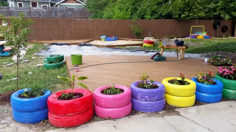 Upcycled Tire Planters