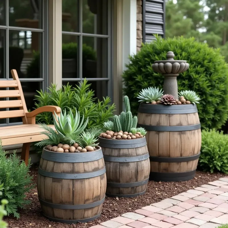 Wine Barrel Planter