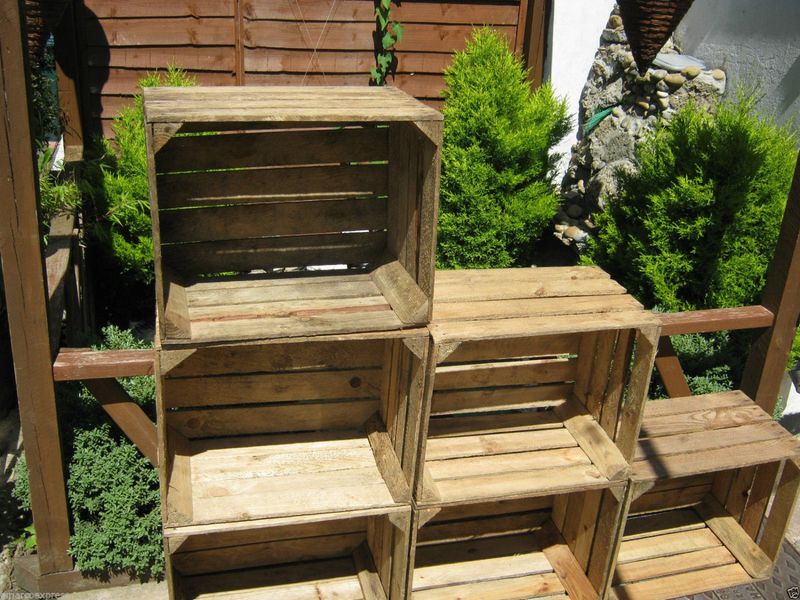 Wooden Crate Shelves