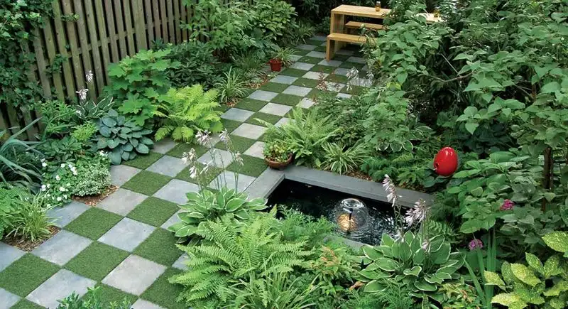 Brick and Grass Checkerboard