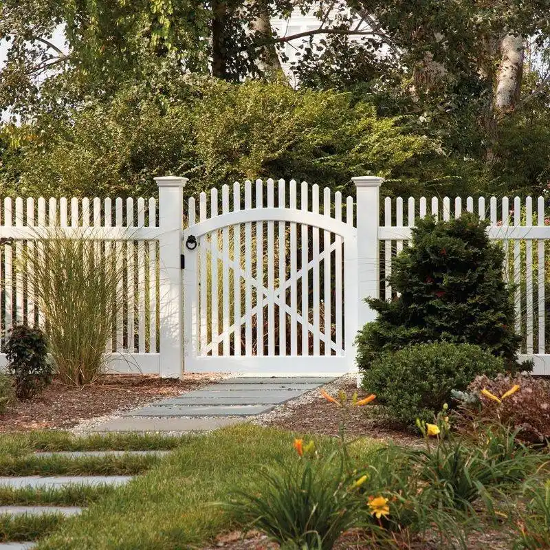 Classic White Picket Fence Gate