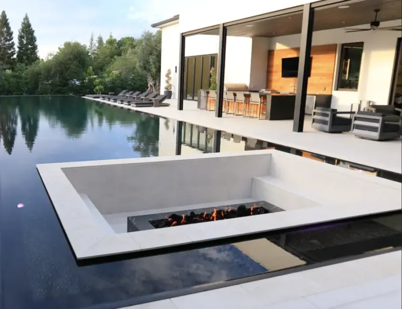 Mediterranean-Inspired Sunken Pond