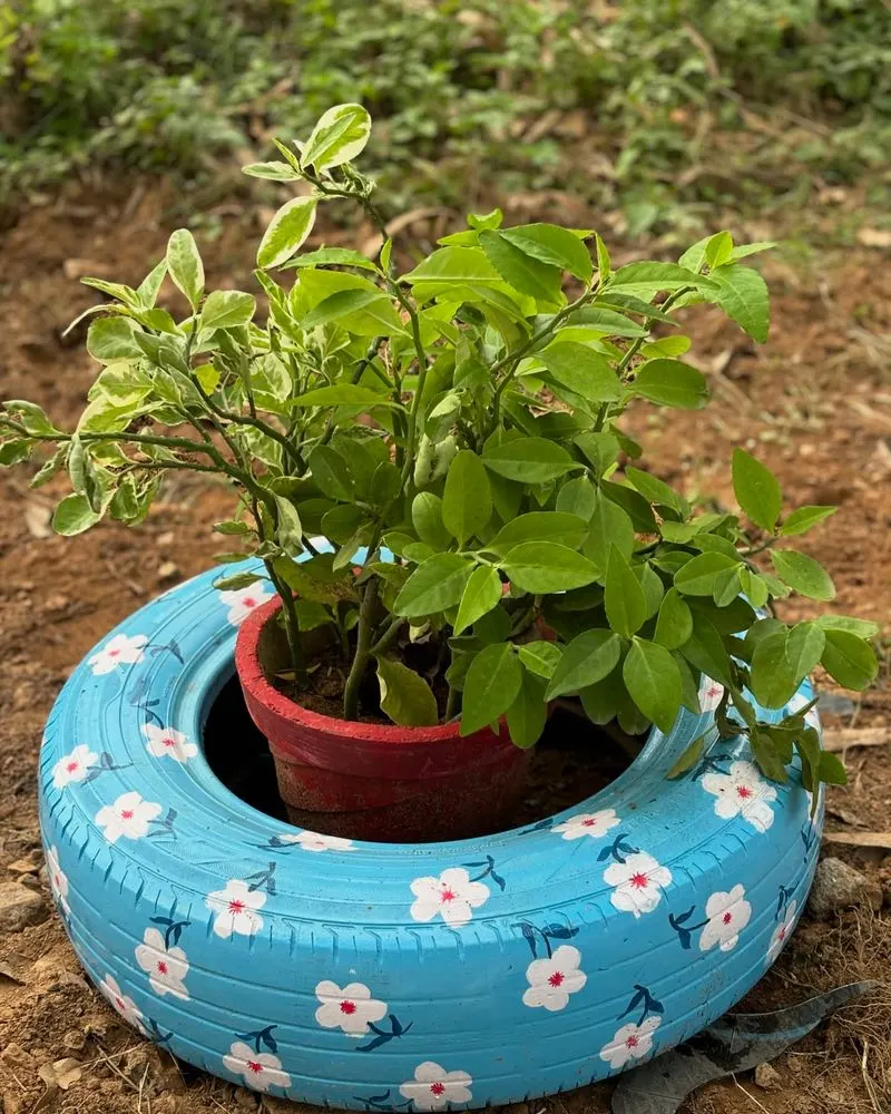 Old Tire Planters