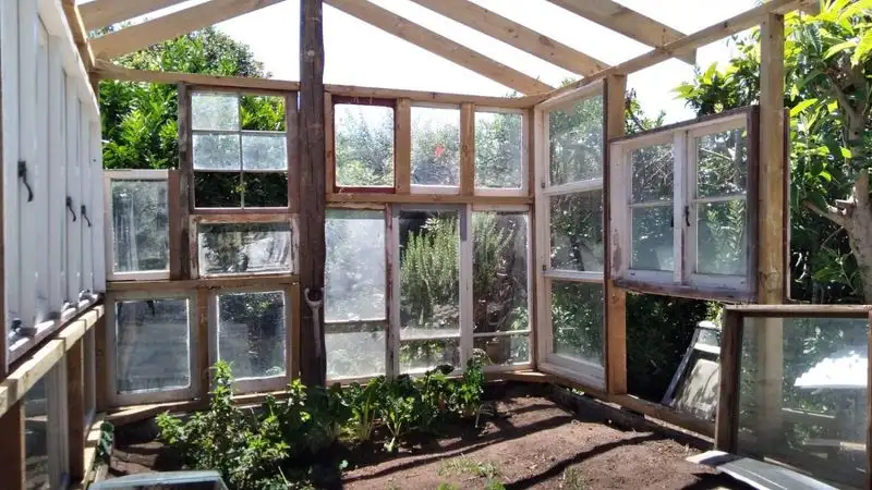 Repurposed Window Greenhouse