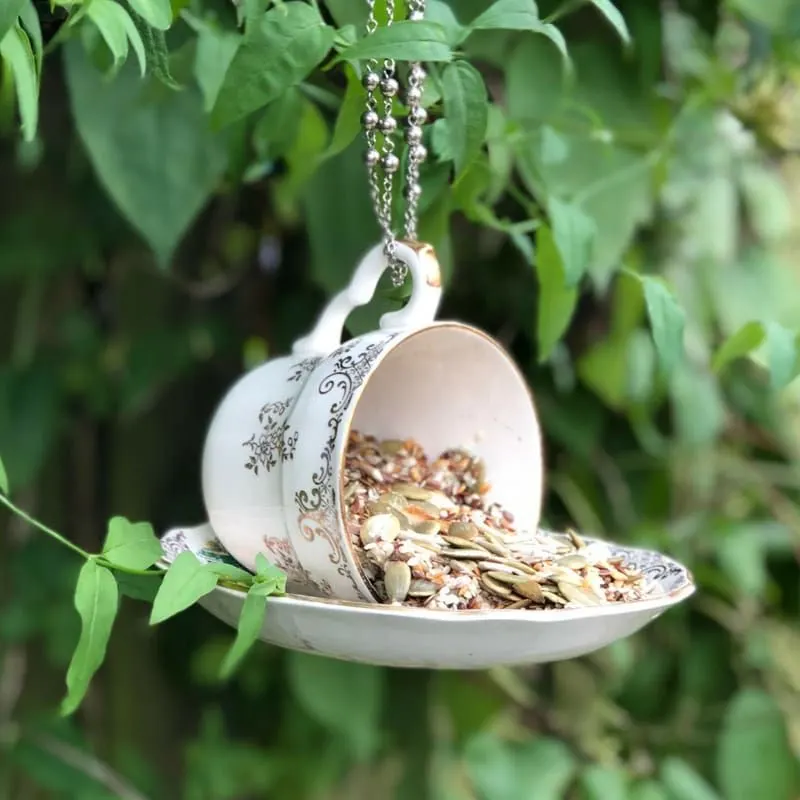 Vintage Tea Set Bird Feeder