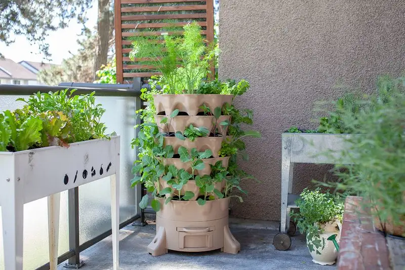 Balcony-Friendly Herb Tower